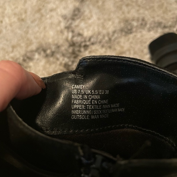 Just Fab Black High Heels Platform Boots Booties with Gold Buckles 7.5 - Picture 2 of 7